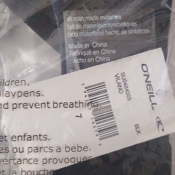 O'Neill Black Vilano Flip Flop Sandals, Size 7 - Picture 7 of 10